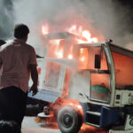 Fire breaks out inside road cleaning vehicle opposite Telangana Assembly