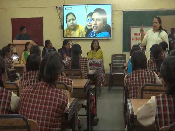 Students being made aware about crime against women through short film (Photo/ANI) Students being made aware about crime against women through short film (Photo/ANI)