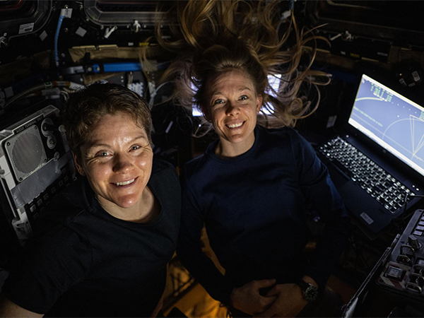 NASA astronauts (from left) Anne McClain and Nichole Ayers pose for a portrait inside the cupola while monitoring the SpaceX Dragon spacecraft carrying the Axiom Mission 4 crew as it approached the International Space Station (Image/NASA) NASA astronauts (from left) Anne McClain and Nichole Ayers pose for a portrait inside the cupola while monitoring the SpaceX Dragon spacecraft carrying the Axiom Mission 4 crew as it approached the International Space Station (Image/NASA)