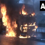 Gujarat: Trailer catches fire on Gandhidham-Kandla highway