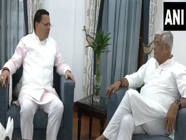 Union Minister Gajendra Singh Shekhawat meets Uttarakhand CM Pushkar Singh Dhami (Photo/ANI) Union Minister Gajendra Singh Shekhawat meets Uttarakhand CM Pushkar Singh Dhami (Photo/ANI)