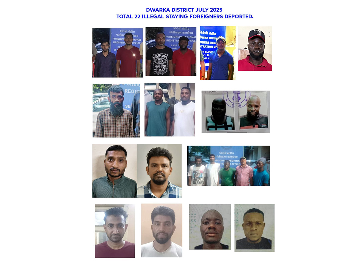 Dwarka Police deport 22 foreign nationals in July crackdown on illegal immigration (Photo/Delhi Police) Dwarka Police deport 22 foreign nationals in July crackdown on illegal immigration (Photo/Delhi Police)