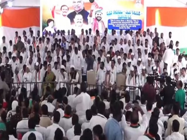 Telangana Congress Protest at Jantar Mantar (Photo/ANI) Telangana Congress Protest at Jantar Mantar (Photo/ANI)