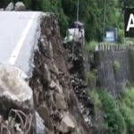 Uttarakhand: Portion of a road collapses at Maniri in Uttarkashi