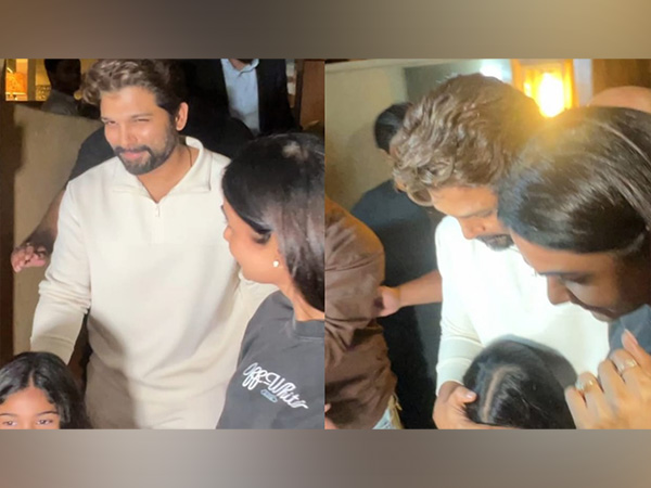 Allu Arjun spotted with family (Photo/ANI) Allu Arjun spotted with family (Photo/ANI)