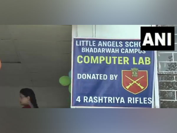 Indian Army’s 4 Rashtriya Rifles sets up computer lab at Little Angel School in Bhaderwah under PMGDISHA (Photo/ANI) 