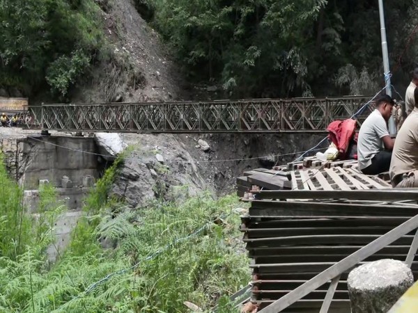 Bailey Bridge being constructed in Gangnani. (Photo/ANI) Bailey Bridge being constructed in Gangnani. (Photo/ANI)