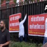 Delhi Youth Congress put up “vote chori commission” banners outside…