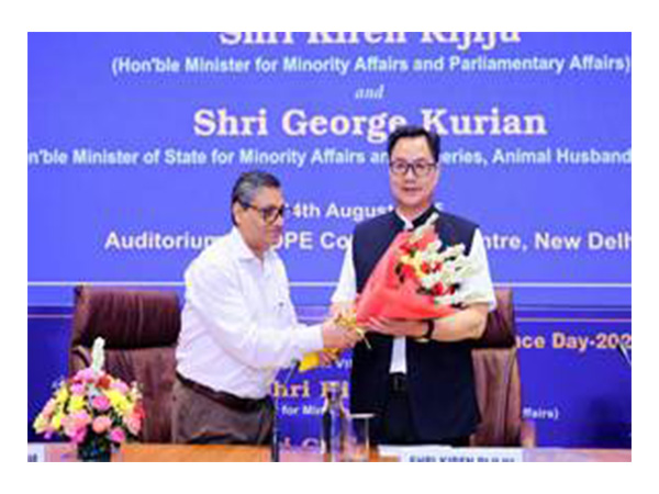 Union Minister Kiren Rijiju being felicitated during the event (Photo: PIB) Union Minister Kiren Rijiju being felicitated during the event (Photo: PIB)