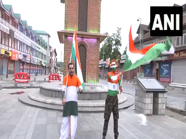 Two men from Rajasthan, Gujarat unite to raise Tiranga at historic Srinagar's Lal Chowk (Photo/ANI) Two men from Rajasthan, Gujarat unite to raise Tiranga at historic Srinagar's Lal Chowk (Photo/ANI)