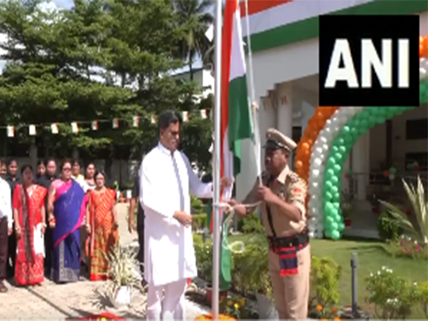 Tripura CM Saha hoists tricolour flag (Photo/ANI) Tripura CM Saha hoists tricolour flag (Photo/ANI)