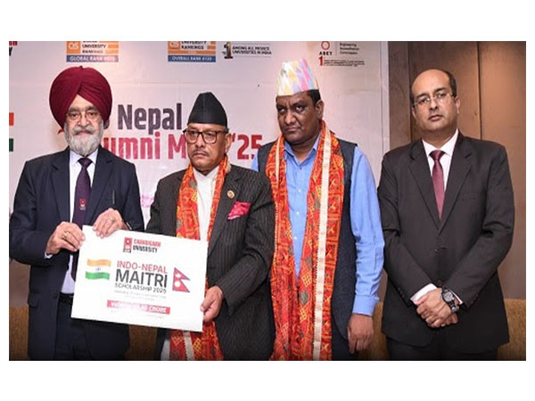 Chandigarh University officials along with Nepal’s Social Development Minister Ghanshyam Bhandari at the launch of Indo-Nepal Maitri Scholarship in Kathmandu, Nepal Chandigarh University officials along with Nepal’s Social Development Minister Ghanshyam Bhandari at the launch of Indo-Nepal Maitri Scholarship in Kathmandu, Nepal