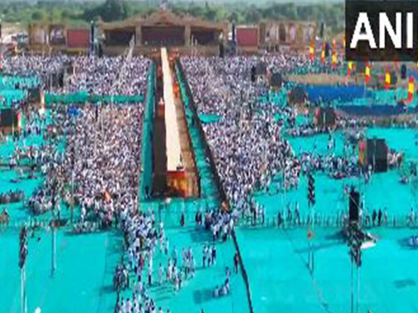 Drone visuals from the event spot (Photo/ANI) Drone visuals from the event spot (Photo/ANI)
