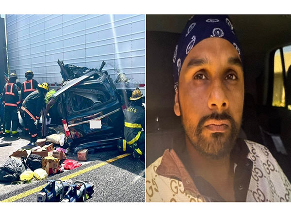 Crash site and Harjinder Singh (Photo/ X@TriciaOhio) Crash site and Harjinder Singh (Photo/ X@TriciaOhio)