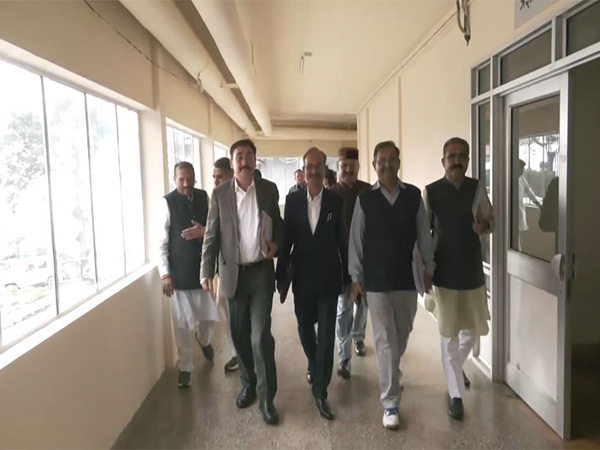 Opposition stages walkout in HP assembly. (Photo/ANI) Opposition stages walkout in HP assembly. (Photo/ANI)