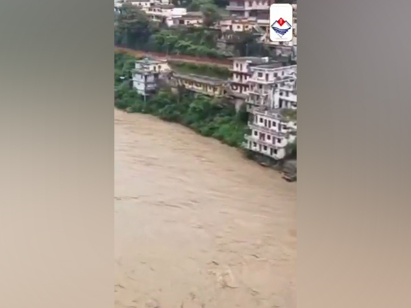 Visuals of river flowing above danger mark (Photo/X @DIPR_UK) Visuals of river flowing above danger mark (Photo/X @DIPR_UK)