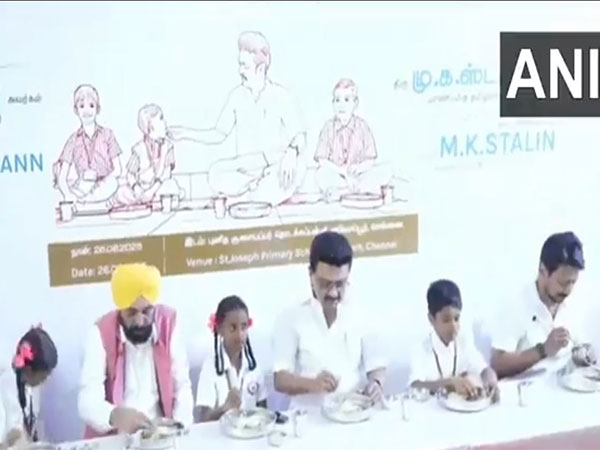 Tamil Nadu CM MK Stalin, along with Punjab CM Bhagwant Mann and Tamil Nadu Deputy CM Udhayanidhi Stalin (Photo/ANI) Tamil Nadu CM MK Stalin, along with Punjab CM Bhagwant Mann and Tamil Nadu Deputy CM Udhayanidhi Stalin (Photo/ANI)