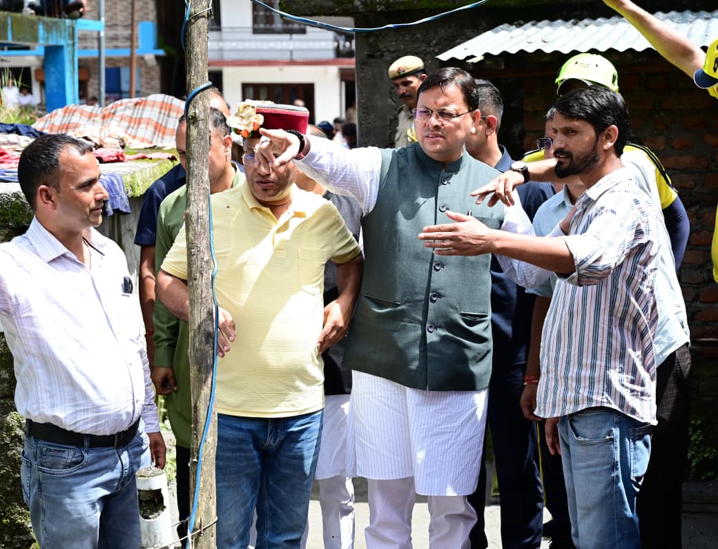 CM Dhami conducts a field inspection of the disaster-affected areas in Syanachatti (Photo/ANI) CM Dhami conducts a field inspection of the disaster-affected areas in Syanachatti (Photo/ANI)