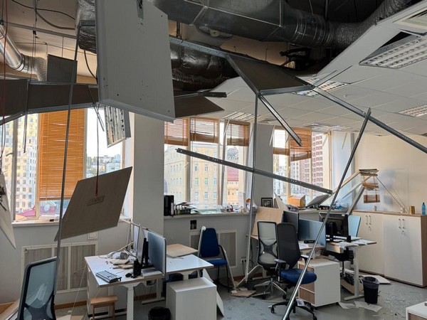 Damaged EU delegation building in Kyiv (Photo/X@kmathernova) Damaged EU delegation building in Kyiv (Photo/X@kmathernova)