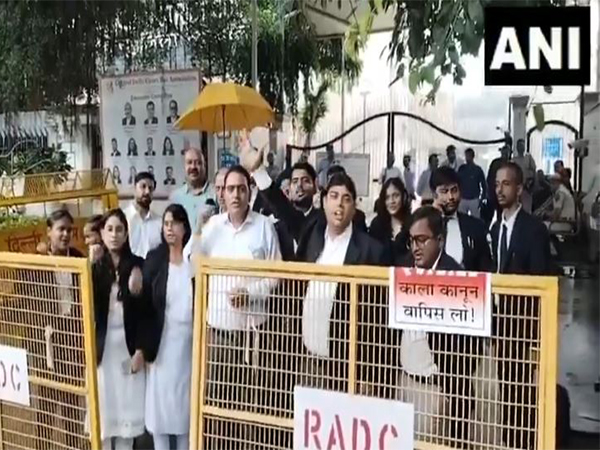Lawyers protesting against the notification issued by Delhi LG VK Saxena (Photo/ANI) Lawyers protesting against the notification issued by Delhi LG VK Saxena (Photo/ANI)