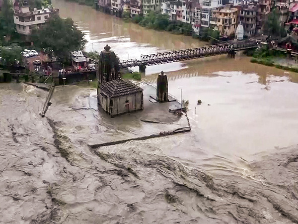 A view of an area severely affected by flash floods and incessant rains, in Mandi on Tuesday. (Photo/ANI) A view of an area severely affected by flash floods and incessant rains, in Mandi on Tuesday. (Photo/ANI)