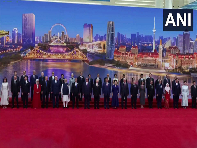 PM Modi poses for group photo with world leaders at SCO summit reception in Tianjin, China on August 31, 2025(Photo/ANI) PM Modi poses for group photo with world leaders at SCO summit reception in Tianjin, China on August 31, 2025(Photo/ANI)