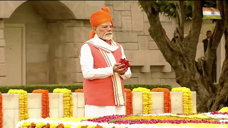 Prime Minister Narendra Modi reaches Rajghat. (Photo/Youtube:NarendraModi) Prime Minister Narendra Modi reaches Rajghat. (Photo/Youtube:NarendraModi)