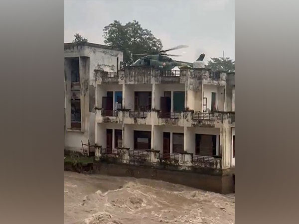 Indian Army Aviation helicopters evacuated 22 CRPF personnel and three civilians stranded near Madhopur Headworks in Punjab (Photo/ANI) Indian Army Aviation helicopters evacuated 22 CRPF personnel and three civilians stranded near Madhopur Headworks in Punjab (Photo/ANI)