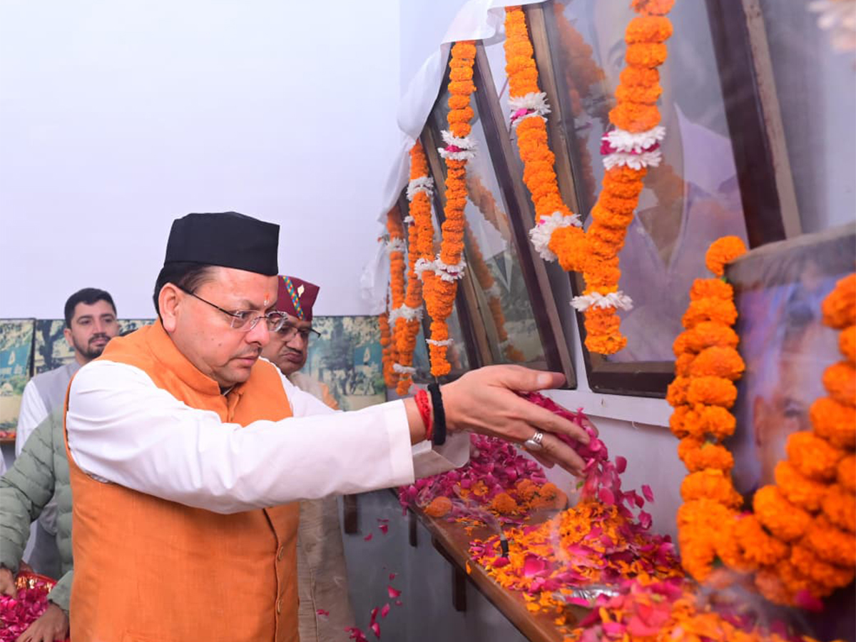 Uttarakhand Chief Minister Pushkar Singh Dhami paid tributes (Photo/ANI) Uttarakhand Chief Minister Pushkar Singh Dhami paid tributes (Photo/ANI)
