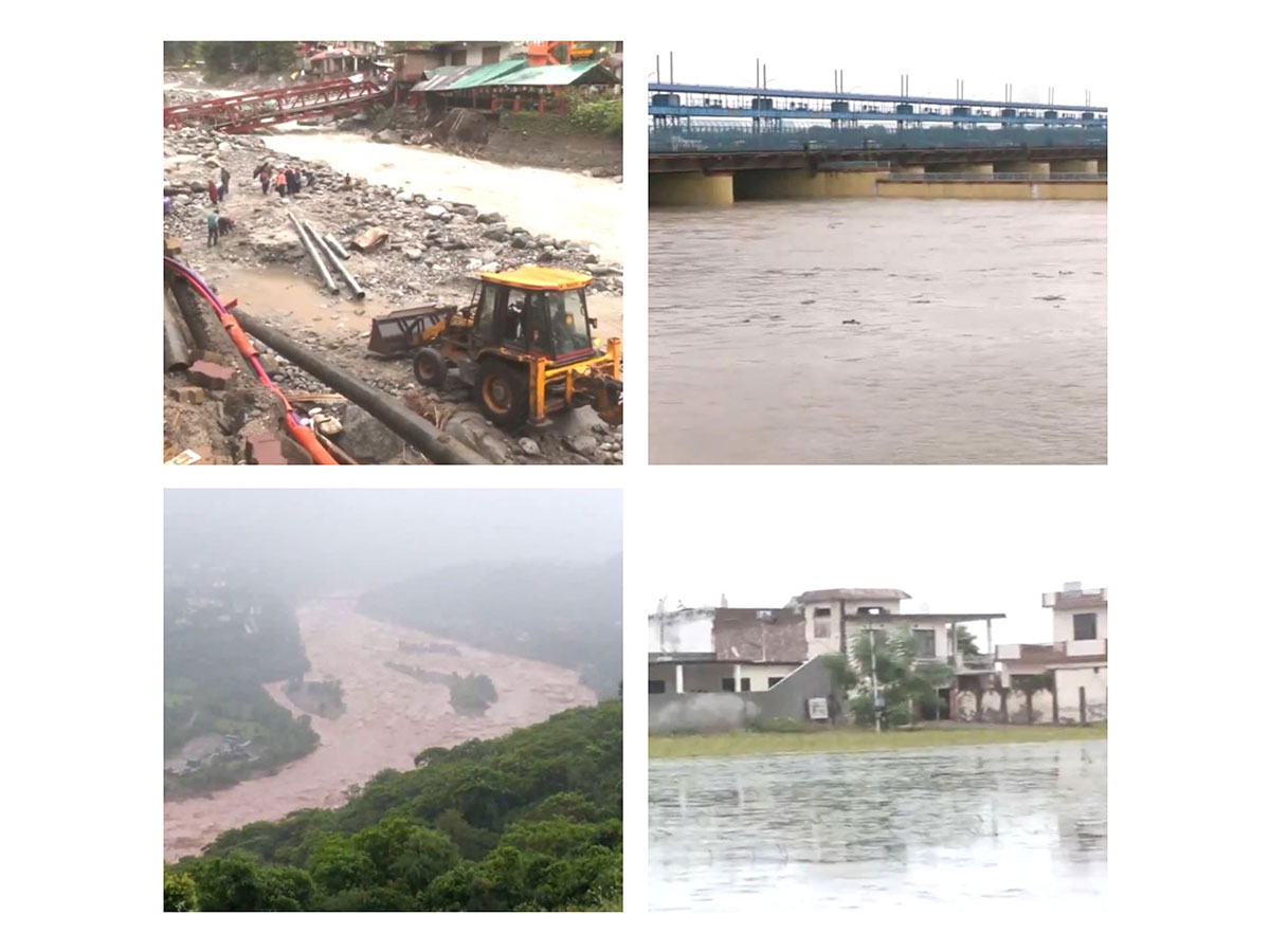 Visuals of rainfall and flood across several parts of India (Photo/ANI) Visuals of rainfall and flood across several parts of India (Photo/ANI)