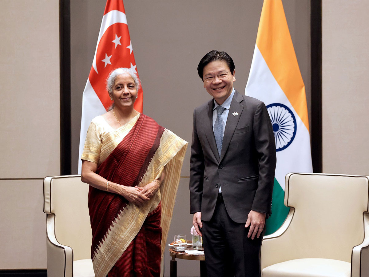Finance Minister Nirmala Sitharaman meets Singapore PM Wong (Photo/Ministry of Digital Development and Information (Singapore)) Finance Minister Nirmala Sitharaman meets Singapore PM Wong (Photo/Ministry of Digital Development and Information (Singapore))