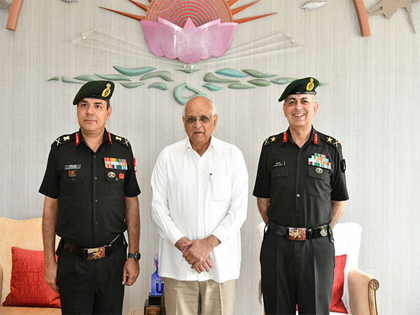 GOC of Indian Army 12 Corps AVS Rathee pays courtesy visit to Gujarat CM Patel (Source- Gujarat Chief Minister's Office) GOC of Indian Army 12 Corps AVS Rathee pays courtesy visit to Gujarat CM Patel (Source- Gujarat Chief Minister's Office)