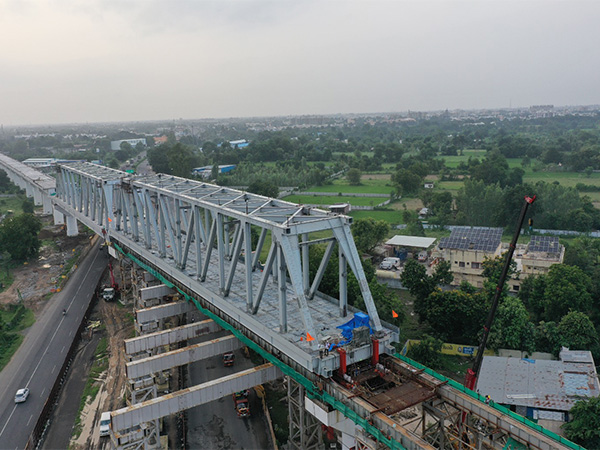 Second 100 m span of steel bridge launched on NH-48 for Mumbai-Ahmedabad bullet train project (Photo/NHSRCL) Second 100 m span of steel bridge launched on NH-48 for Mumbai-Ahmedabad bullet train project (Photo/NHSRCL)