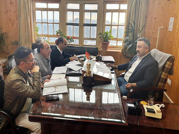 Himachal Pradesh Education Minister Rohit Thakur holds review meeting with PWD officials (Photo/ANI) Himachal Pradesh Education Minister Rohit Thakur holds review meeting with PWD officials (Photo/ANI)
