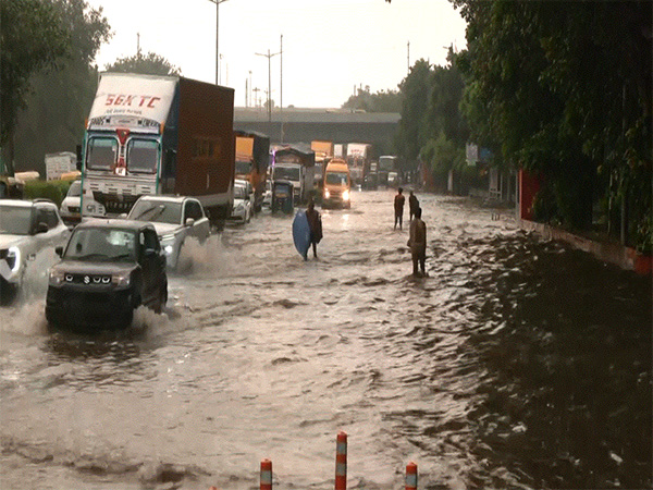 Visuals show the waterlogged roads of Delhi's Monastery Market area (Photo/ANI) Visuals show the waterlogged roads of Delhi's Monastery Market area (Photo/ANI)