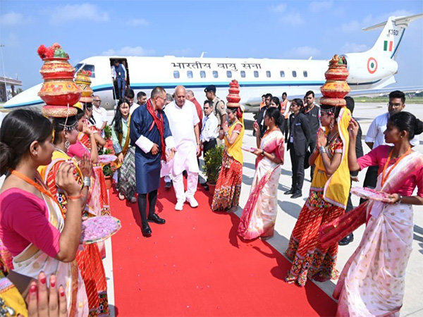 Bhutan PM Tshering Tobgay and spouse received by UP Minister Surya Pratap Shahi in Ayodhya (Photo Credit: Information Department, Ayodhya) Bhutan PM Tshering Tobgay and spouse received by UP Minister Surya Pratap Shahi in Ayodhya (Photo Credit: Information Department, Ayodhya)