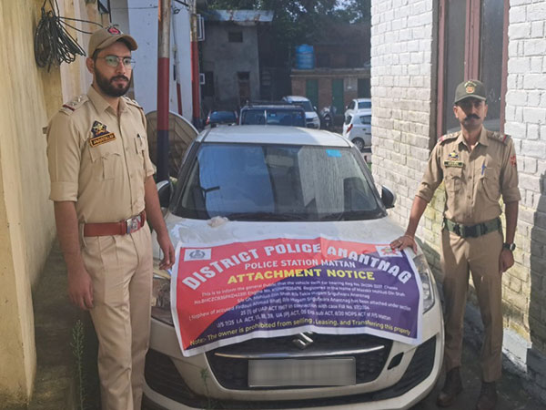 Anantnag Police attach Vehicle Under UAPA (Photo Source: Anantnag Police) Anantnag Police attach Vehicle Under UAPA (Photo Source: Anantnag Police)