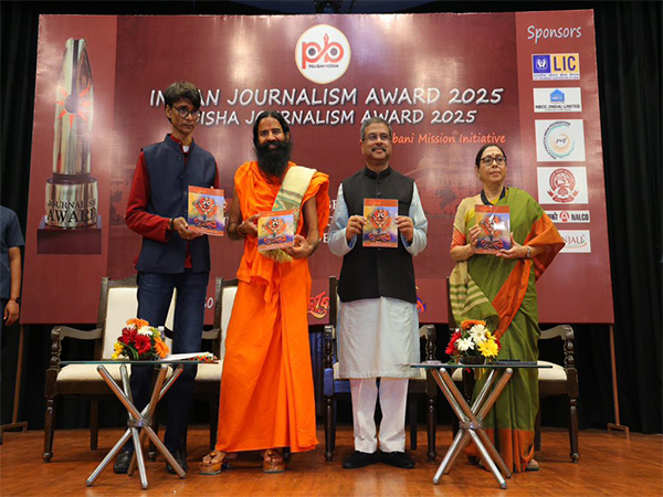 Union Minister Dharmendra Pradhan (R) with Yog guru Baba Ramdev (L) at Odisha Journalism Award 2025 event in Delhi. (Photo/ANI) Union Minister Dharmendra Pradhan (R) with Yog guru Baba Ramdev (L) at Odisha Journalism Award 2025 event in Delhi. (Photo/ANI)