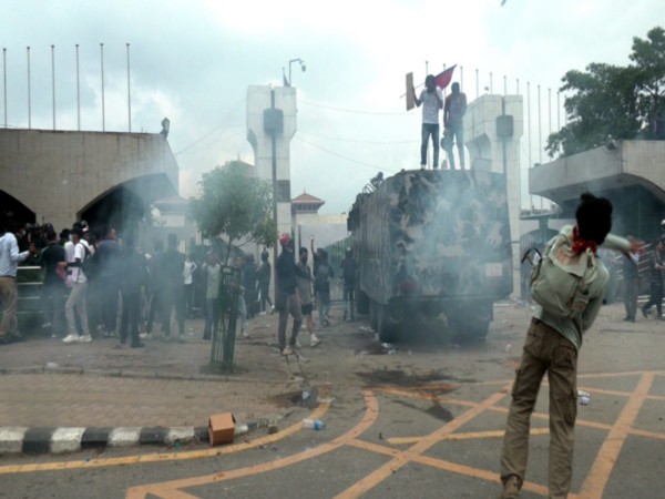 Protests in Nepal (Photo/ ANI) Protests in Nepal (Photo/ ANI)