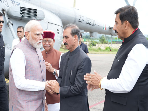 Himachal CM welcomes PM Modi at Kangra airport (Photo/Raj Bhawan HP) Himachal CM welcomes PM Modi at Kangra airport (Photo/Raj Bhawan HP)