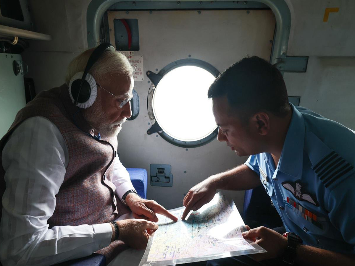 PM Modi undertakes aerial survey in Himachal to assess flood situation (Photo/X/@narendramodi) PM Modi undertakes aerial survey in Himachal to assess flood situation (Photo/X/@narendramodi)