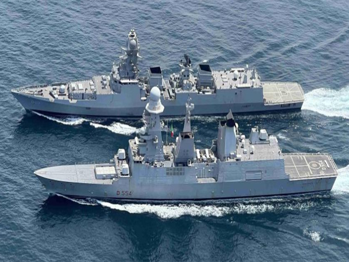 Italian Navy's Caio Duilio conducts passage exercise with INS Surat in Indian Ocean (Photo/EUNAVFOR ASPIDES)