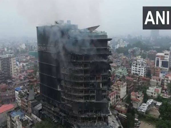 Drone visuals show Kathmandu’s Hilton Hotel completely charred after being set on fire during anti-corruption protests (Photo/ANI) Drone visuals show Kathmandu’s Hilton Hotel completely charred after being set on fire during anti-corruption protests (Photo/ANI)