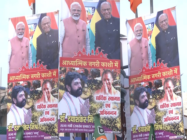 Preparations underway for PM Modi's roadshow in Varanasi. (Photo/ANI) Preparations underway for PM Modi's roadshow in Varanasi. (Photo/ANI)