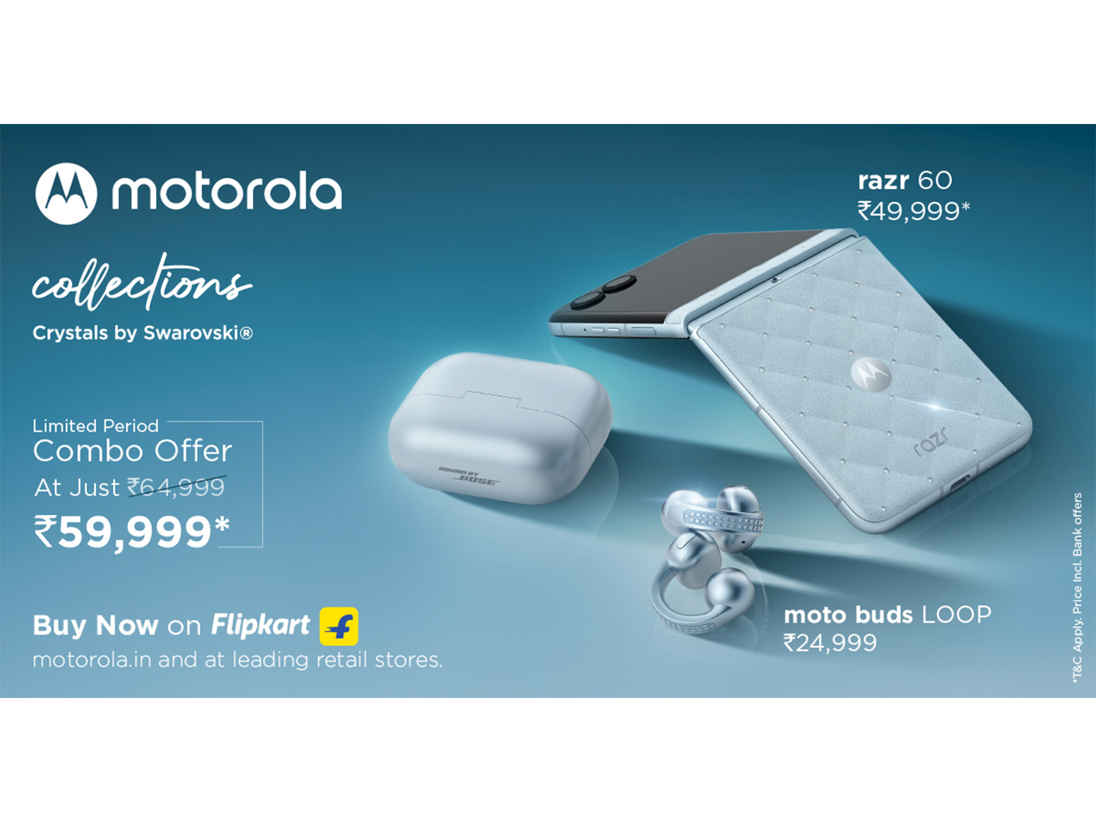 Motorola x Swarovski – razr 60 & moto buds LOOP Swarovski edition Motorola x Swarovski – razr 60 & moto buds LOOP Swarovski edition