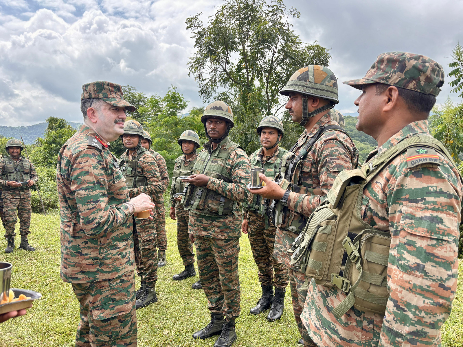 Lieutenant General Abhijit S Pendharkar, General Officer Commanding of Spear Corps engaging with troops (Photo/Assam Rifles) Lieutenant General Abhijit S Pendharkar, General Officer Commanding of Spear Corps engaging with troops (Photo/Assam Rifles)