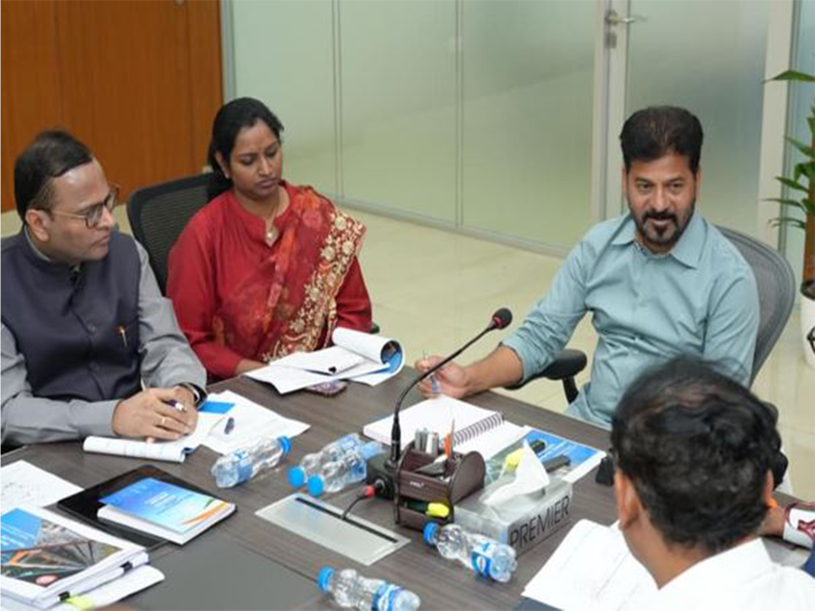 Telangana CM Revanth Reddy having meeting with officials (Photo/Telangana CMO) Telangana CM Revanth Reddy having meeting with officials (Photo/Telangana CMO)