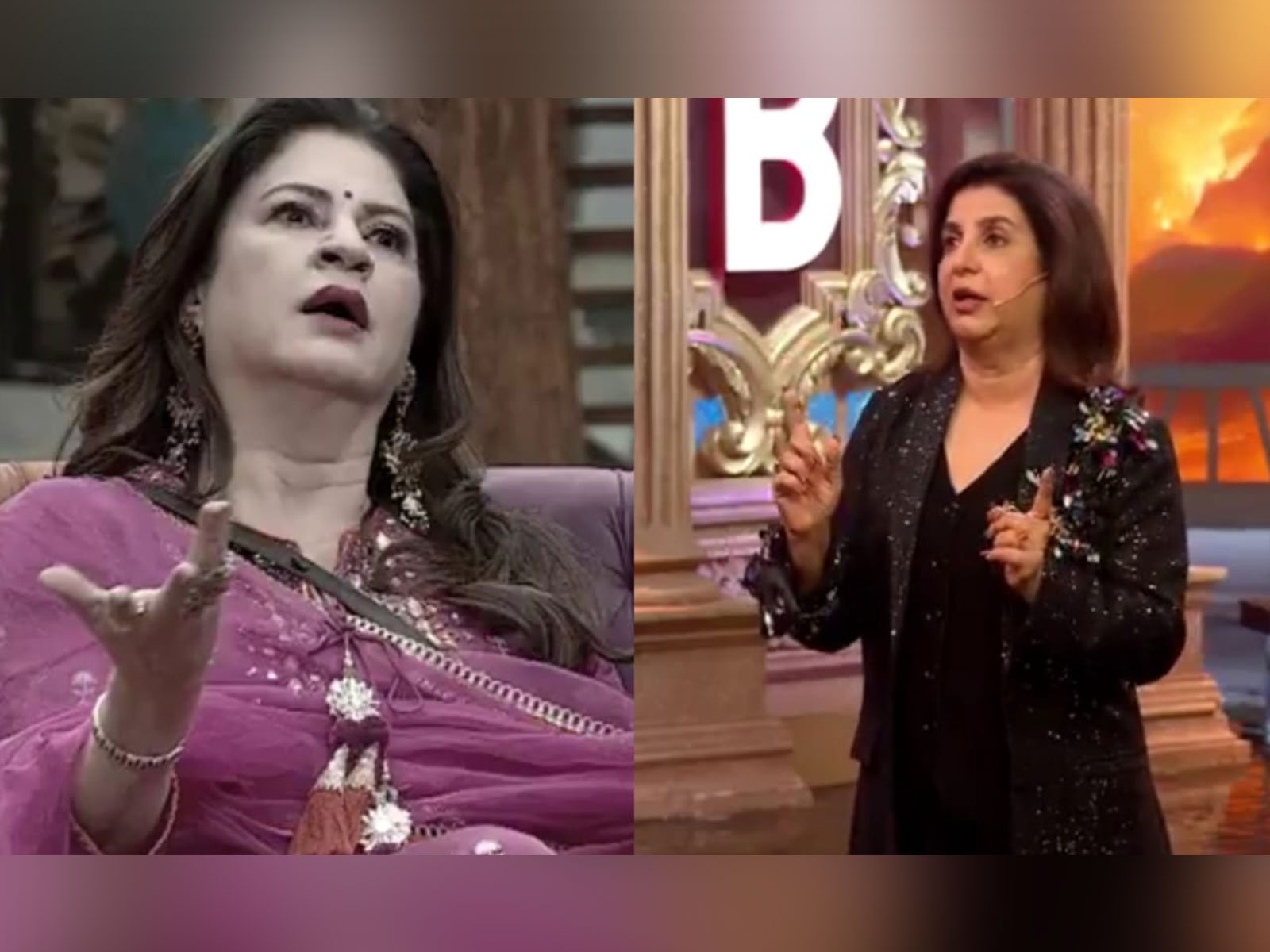 Farah Khan schools Kunickaa Sadanand (Photo/Jio Hotstar) Farah Khan schools Kunickaa Sadanand (Photo/Jio Hotstar)