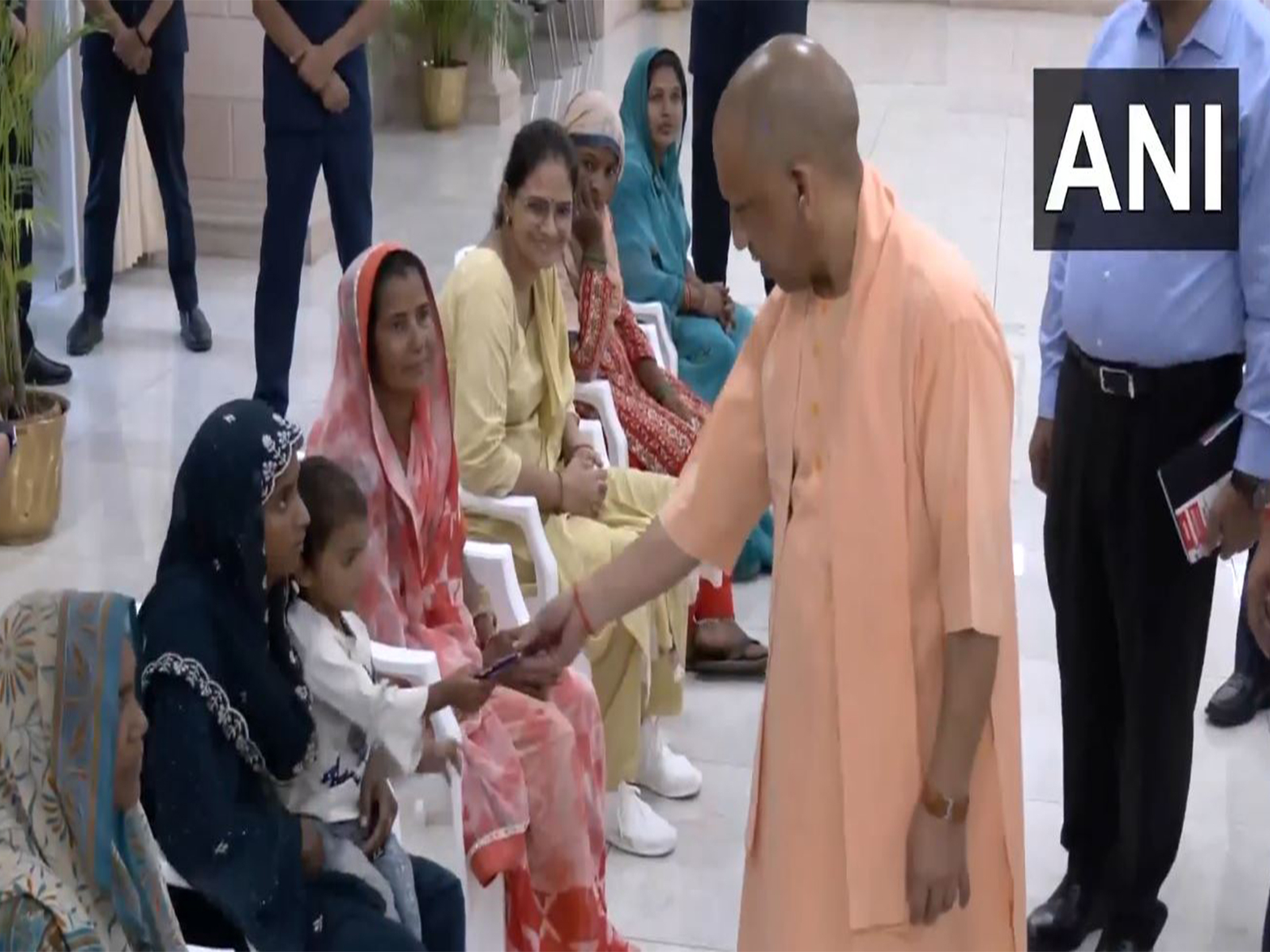 UP CM Yogi Adityanath holds Janata Darshan in Lucknow. (Photo/ANI) UP CM Yogi Adityanath holds Janata Darshan in Lucknow. (Photo/ANI)