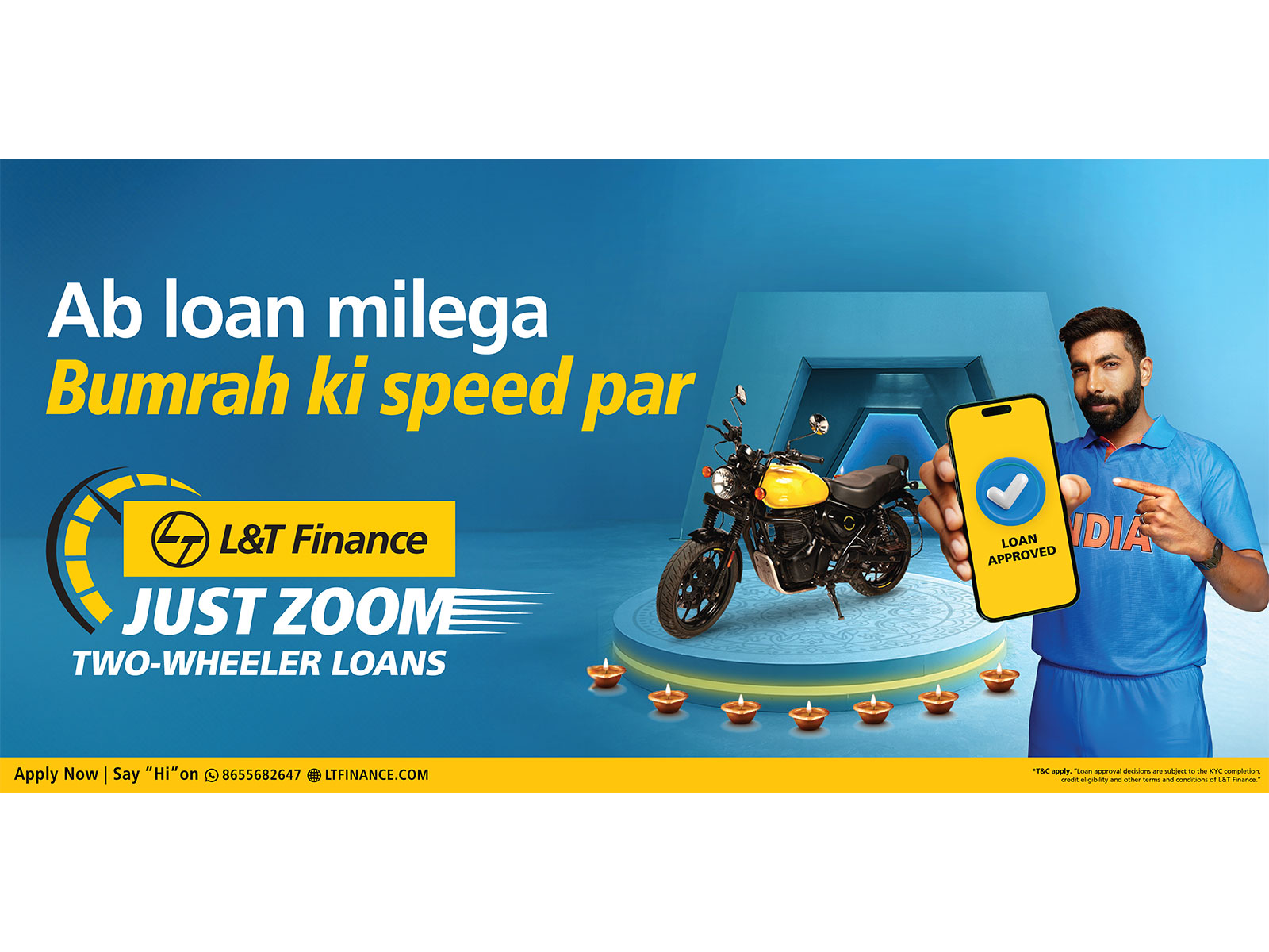The TVC highlights the key features of LTF's Two-wheeler Loans namely instant approval, maximum loan eligibility, and competitive EMI The TVC highlights the key features of LTF's Two-wheeler Loans namely instant approval, maximum loan eligibility, and competitive EMI